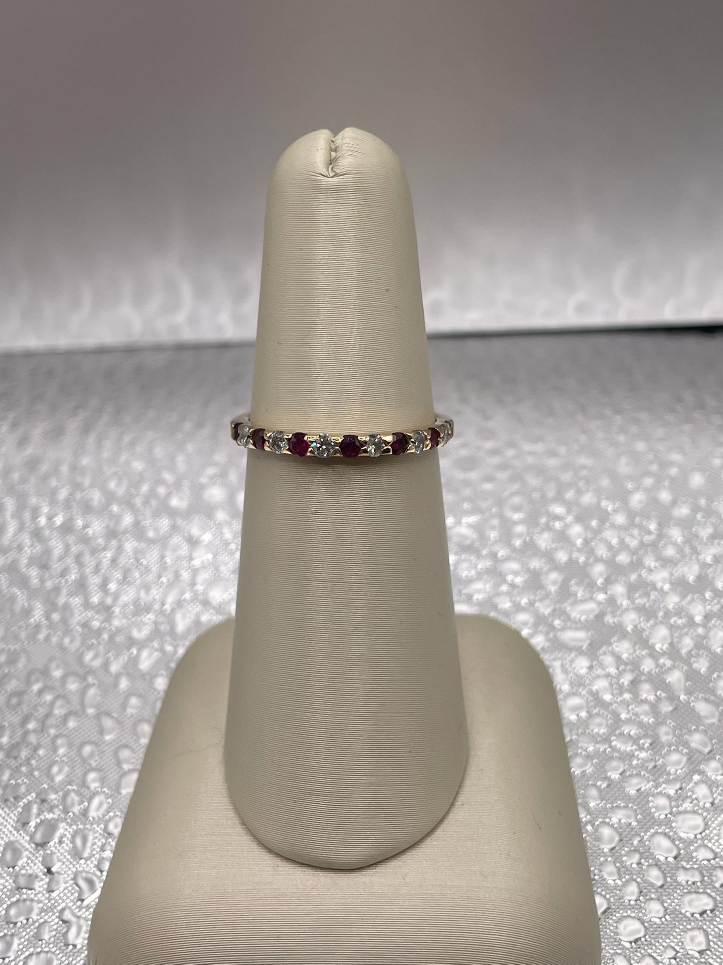 14K Yellow Gold Ruby & Diamond Stackable Band — .25 ctw Rubies, .20 ctw Diamonds