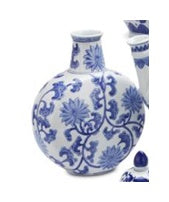 Blue and White Canton 10" Vase