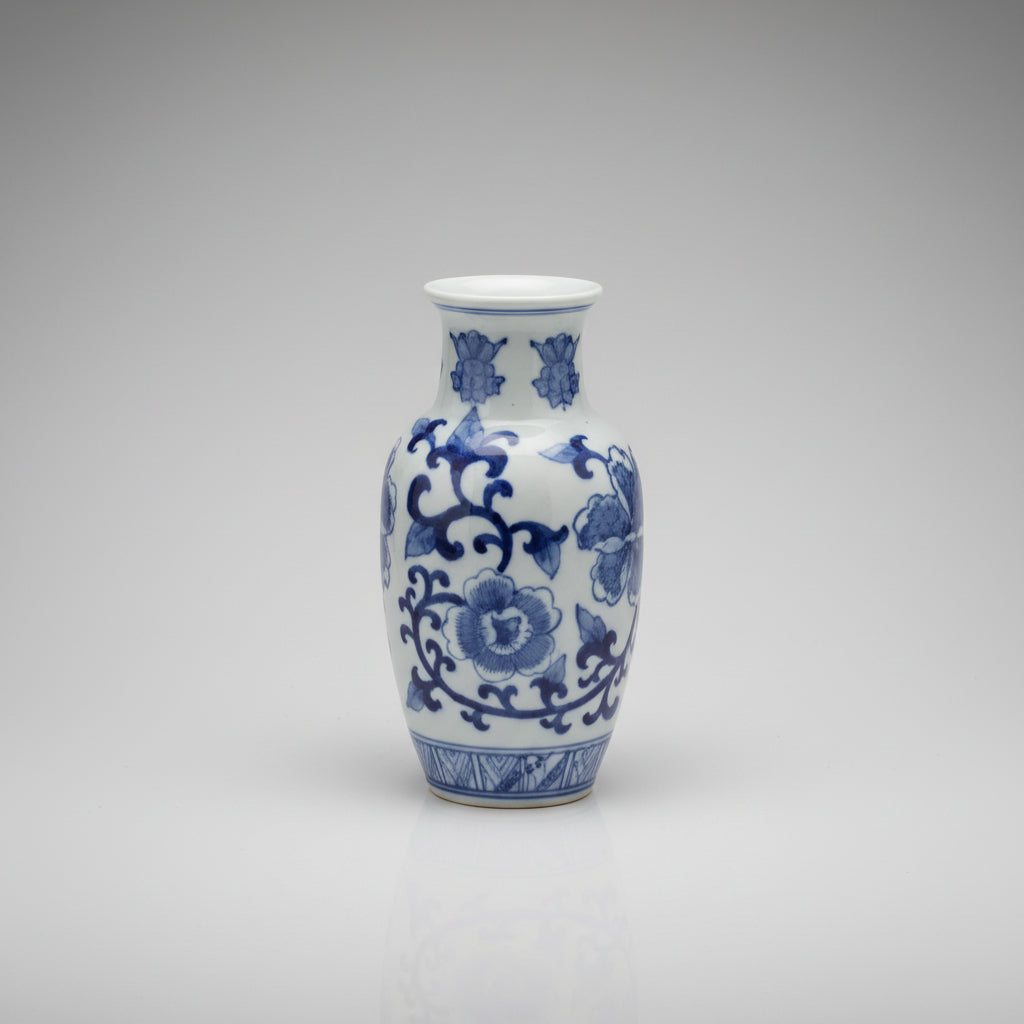 Blue and White Canton 6.5" Vase