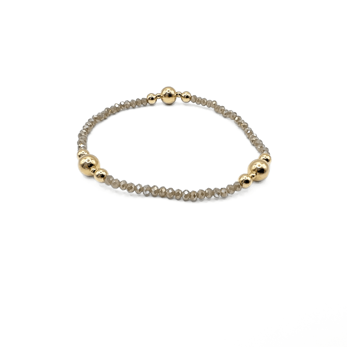 The Nantucket Shimmer Gray & 14k Gold- Filled Beaded Bracelet