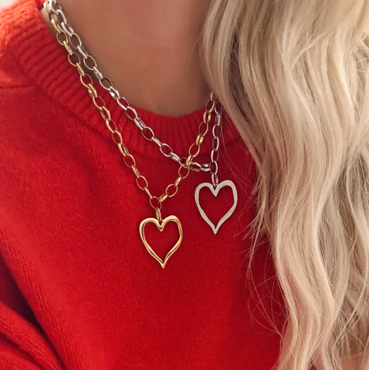 Large Open Heart Necklace