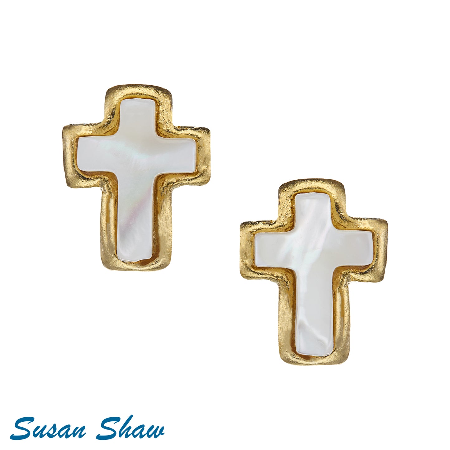 Mother of Pearl Cross Studs