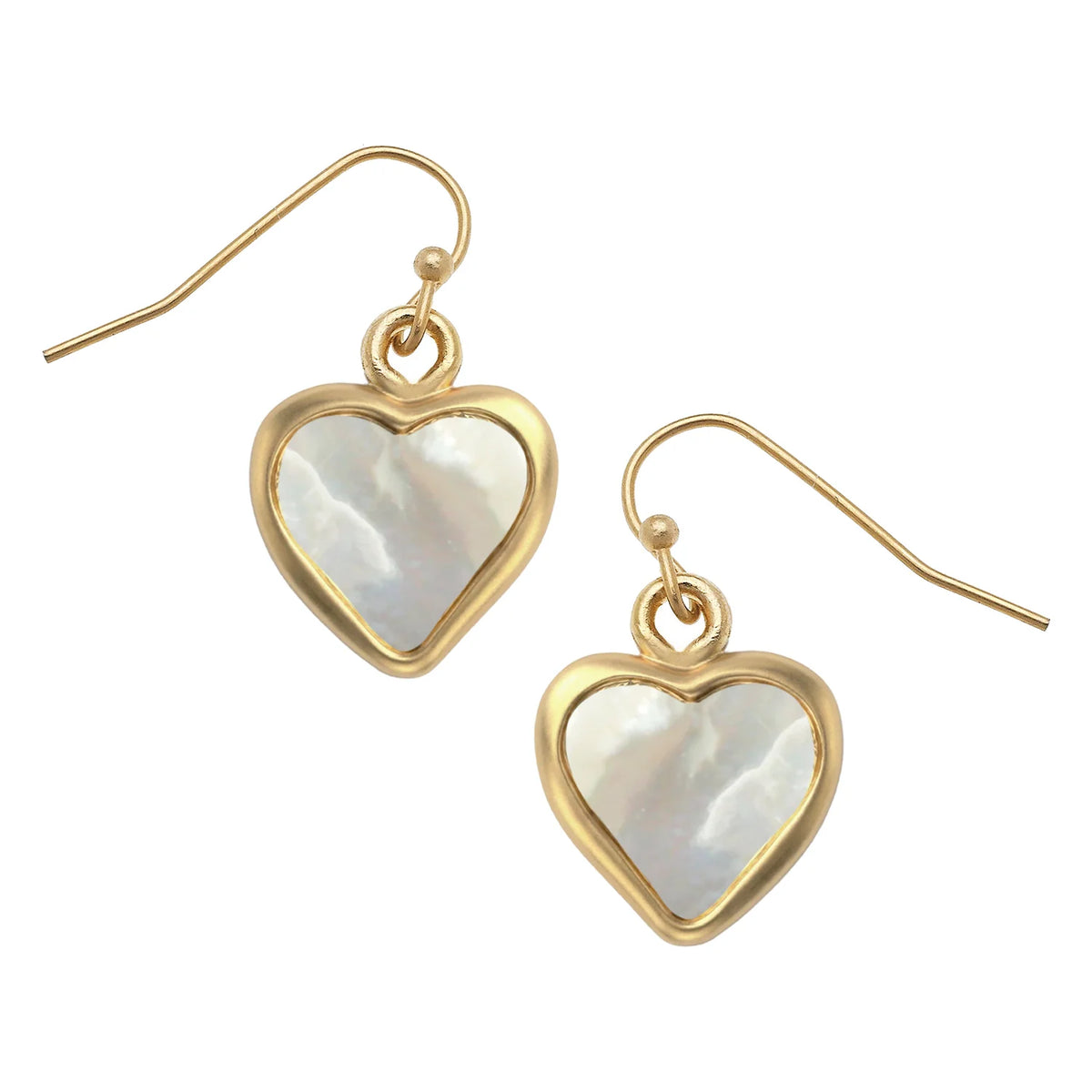 Susan Shaw Mother of Pearl Heart Earrings