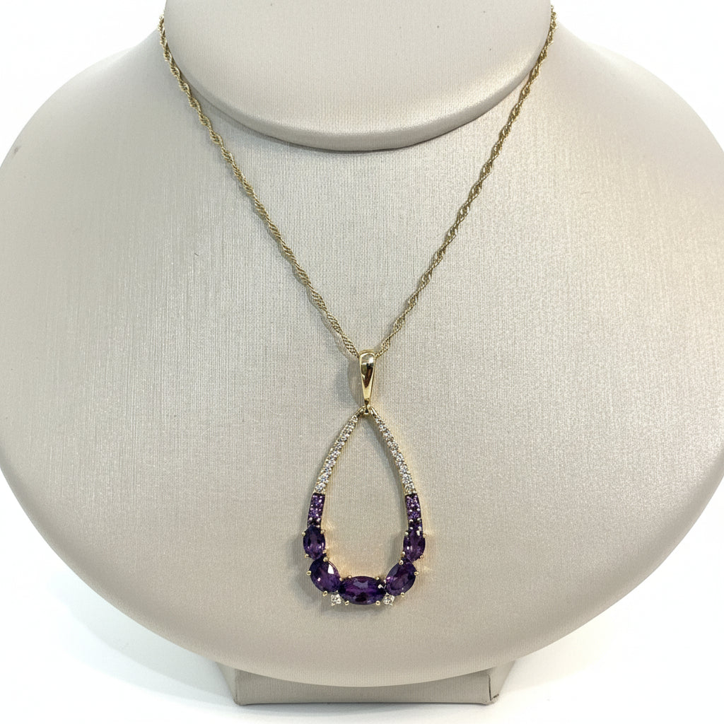 Amethyst and Diamond Necklace