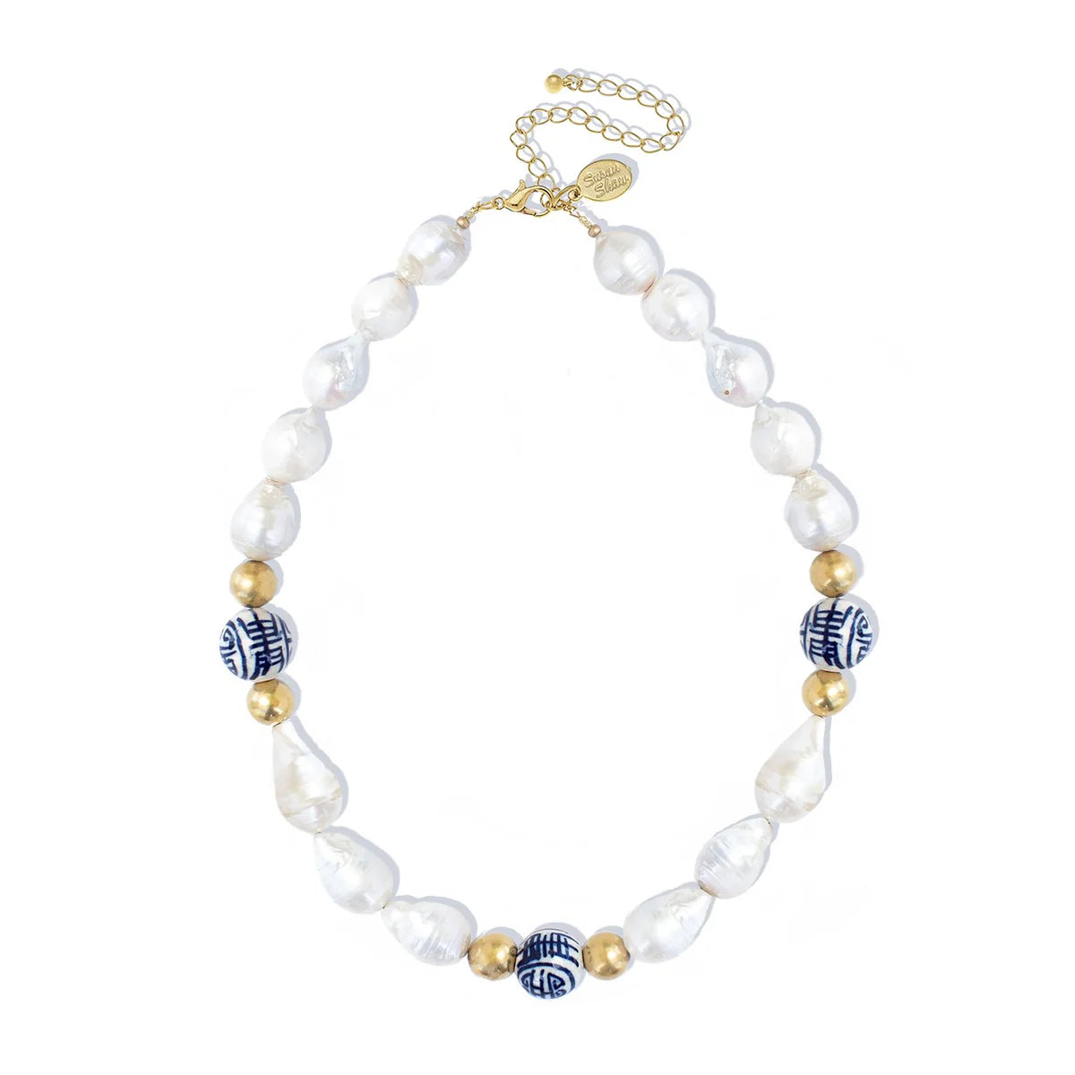 Blue and White on Pearl