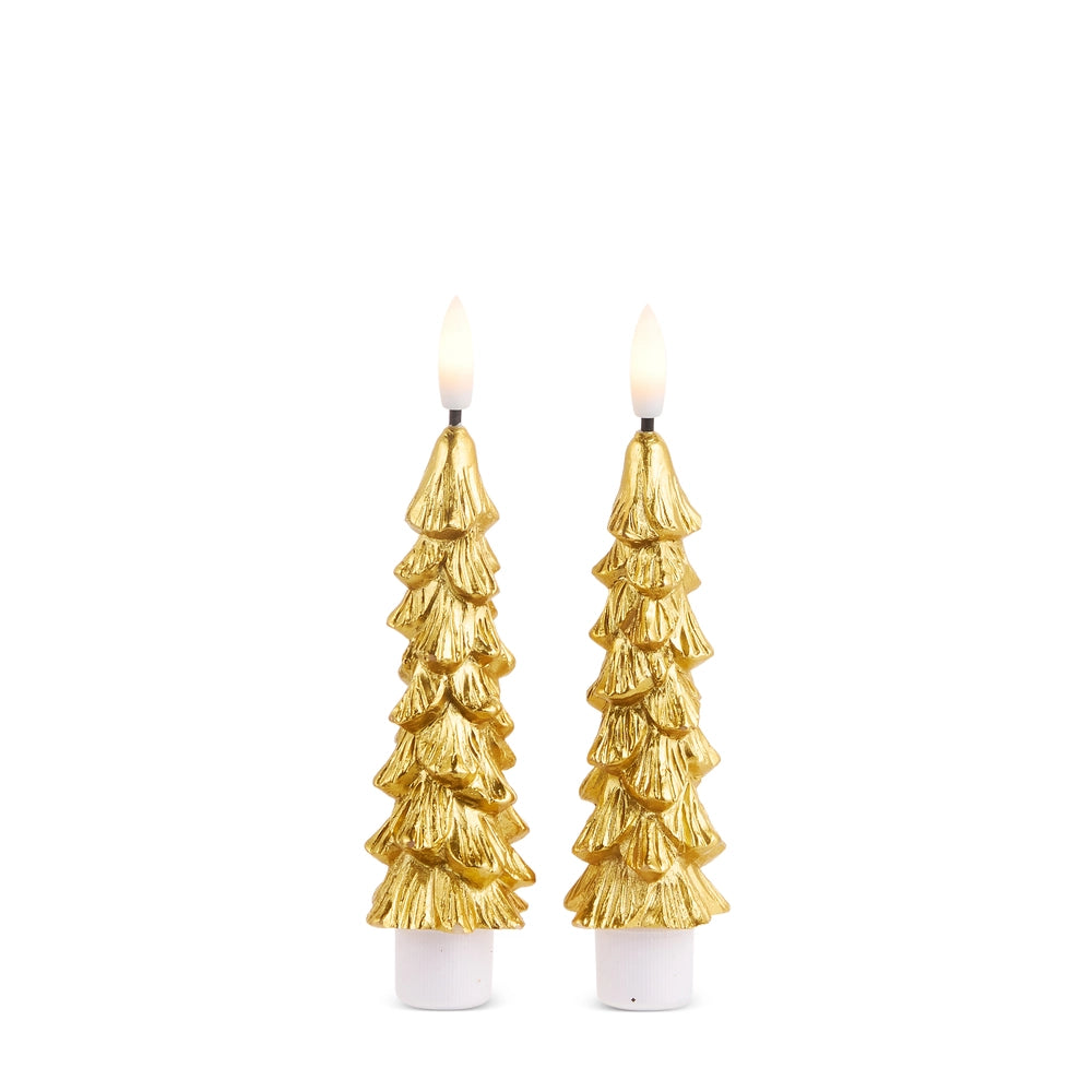 Gold Mini Tree Taper Candles