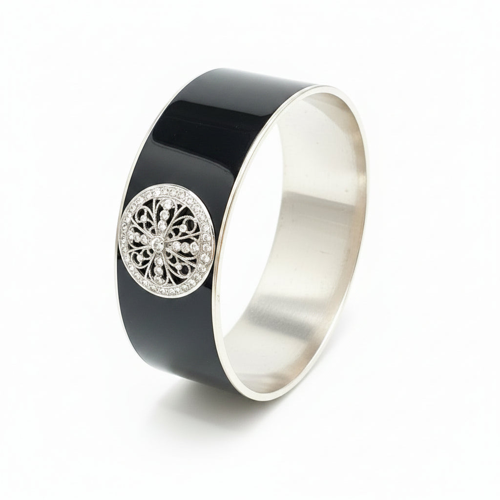 Ebony Enameled Bangle