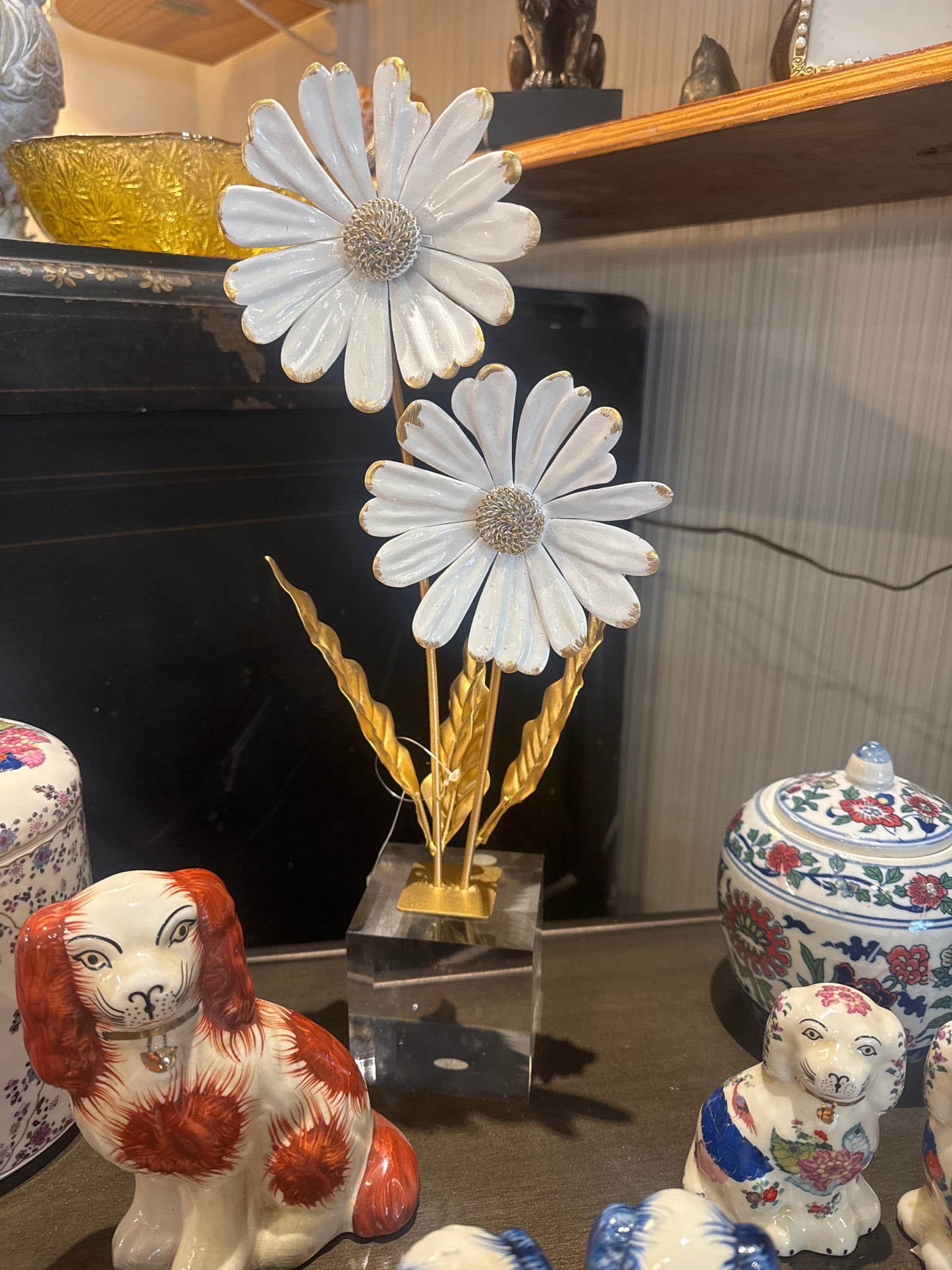 16” White Flower on Acrylic Block