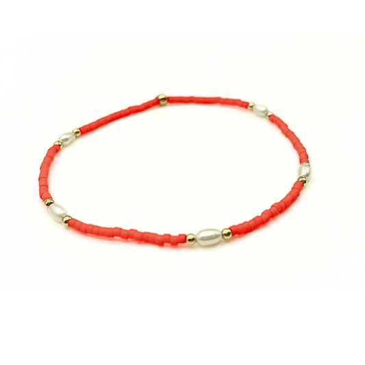Erin Gray- Game Day Gold-Filled & Natural Rice Pearls Waterproof Bracelets