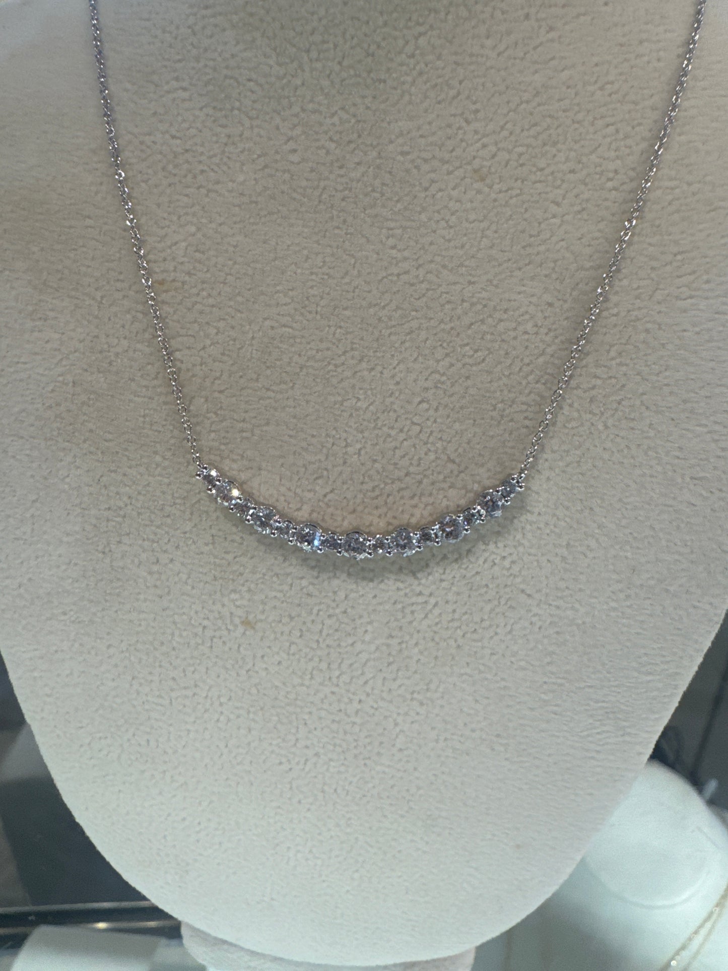Diamond Curved Bar Necklace