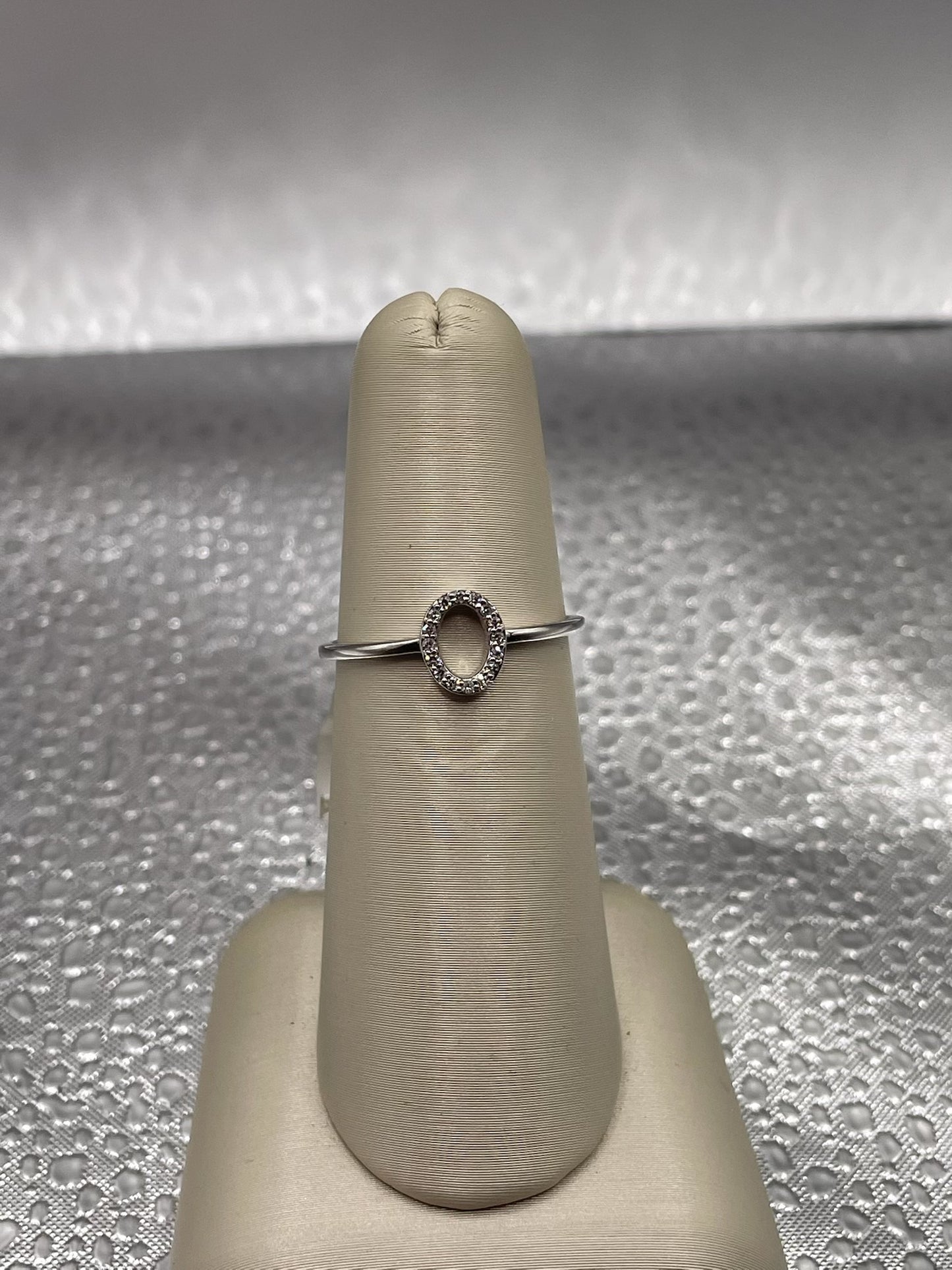 14K White Gold DIamond Oval Ring