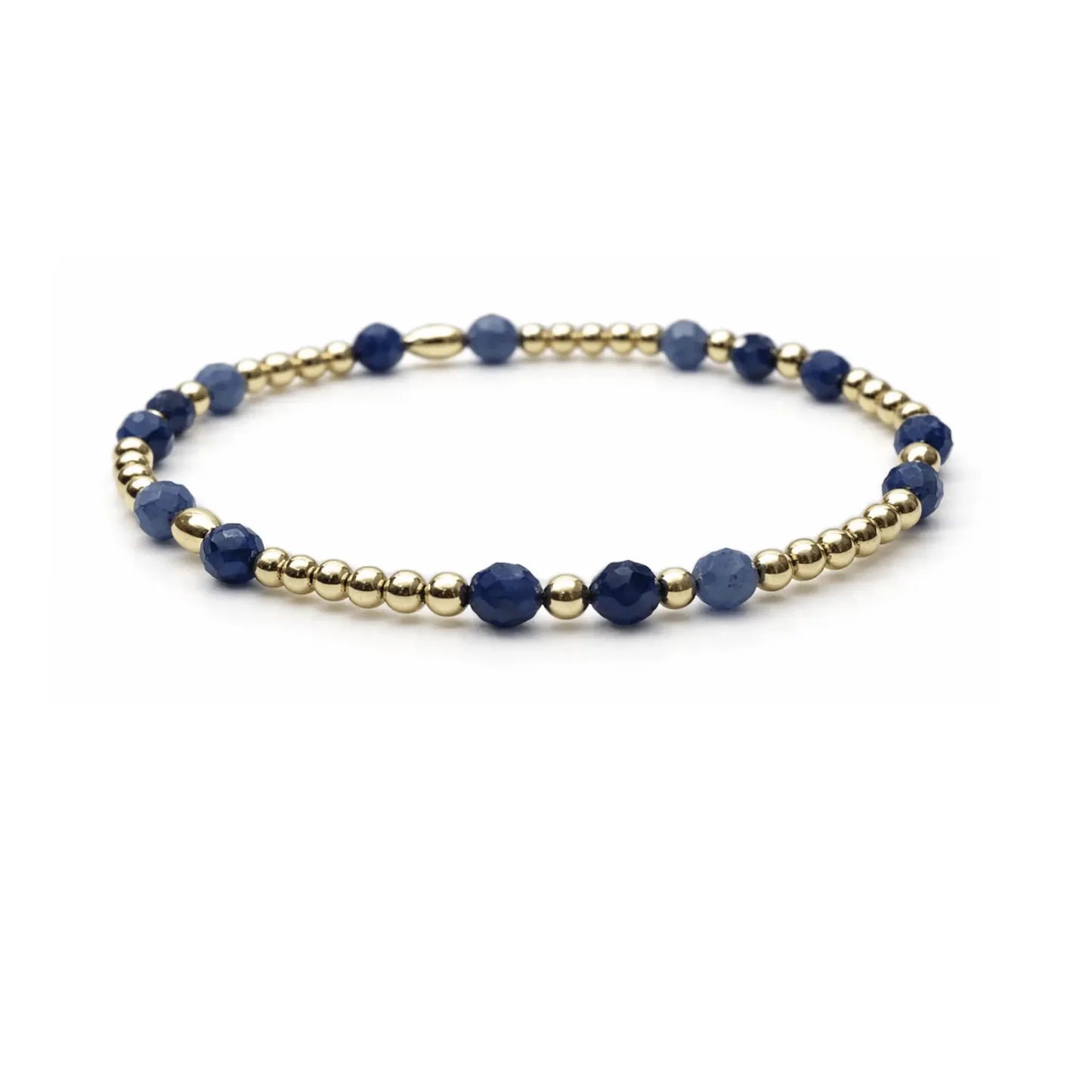 Signature Sodalite and 14k Gold filled Beaded Bracelet - Waterproof!
