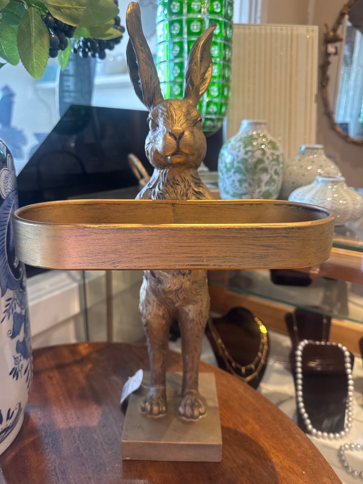Golden Rabbit with Tray