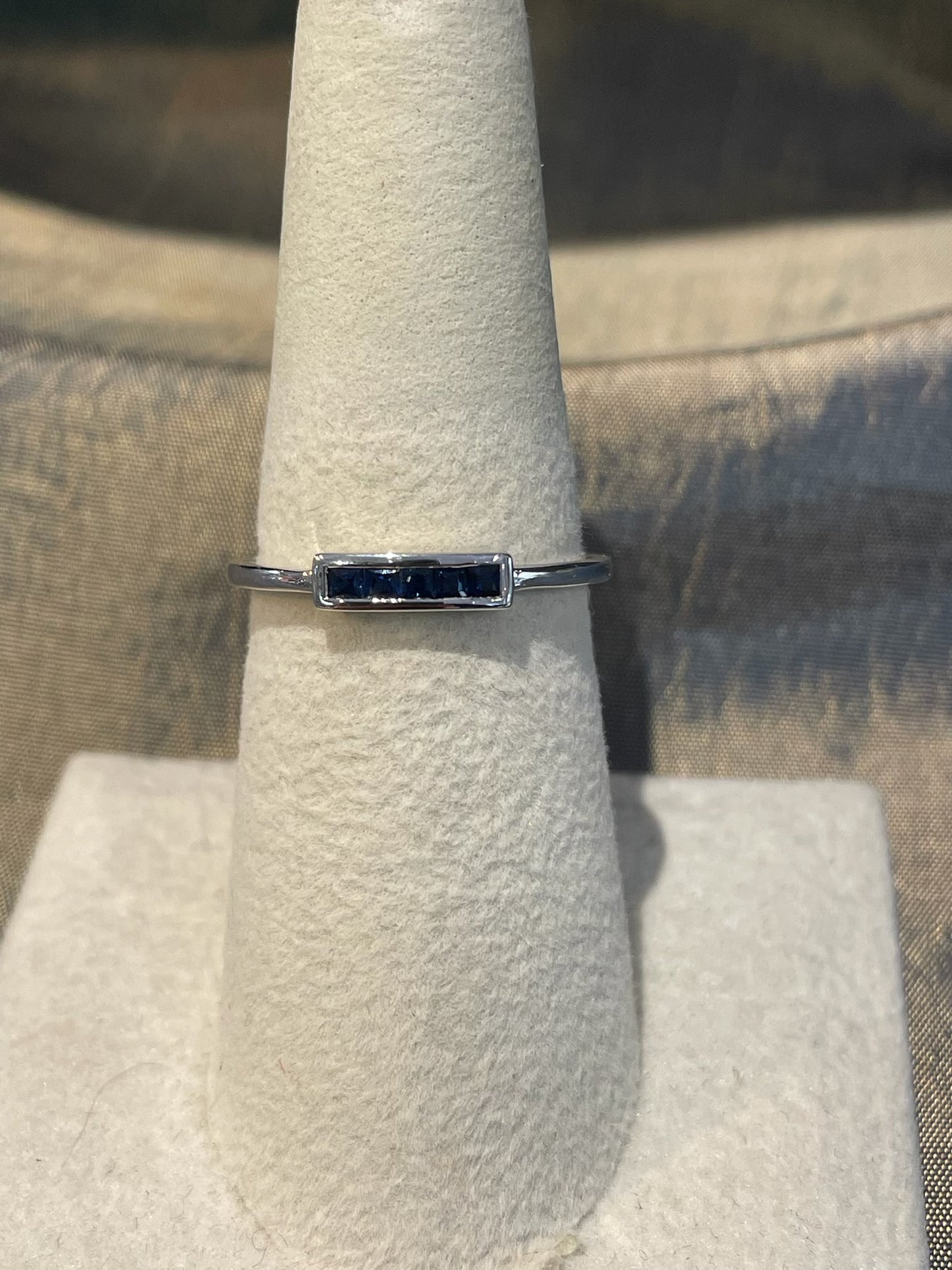 Princess Cut Sapphire Stackable Band