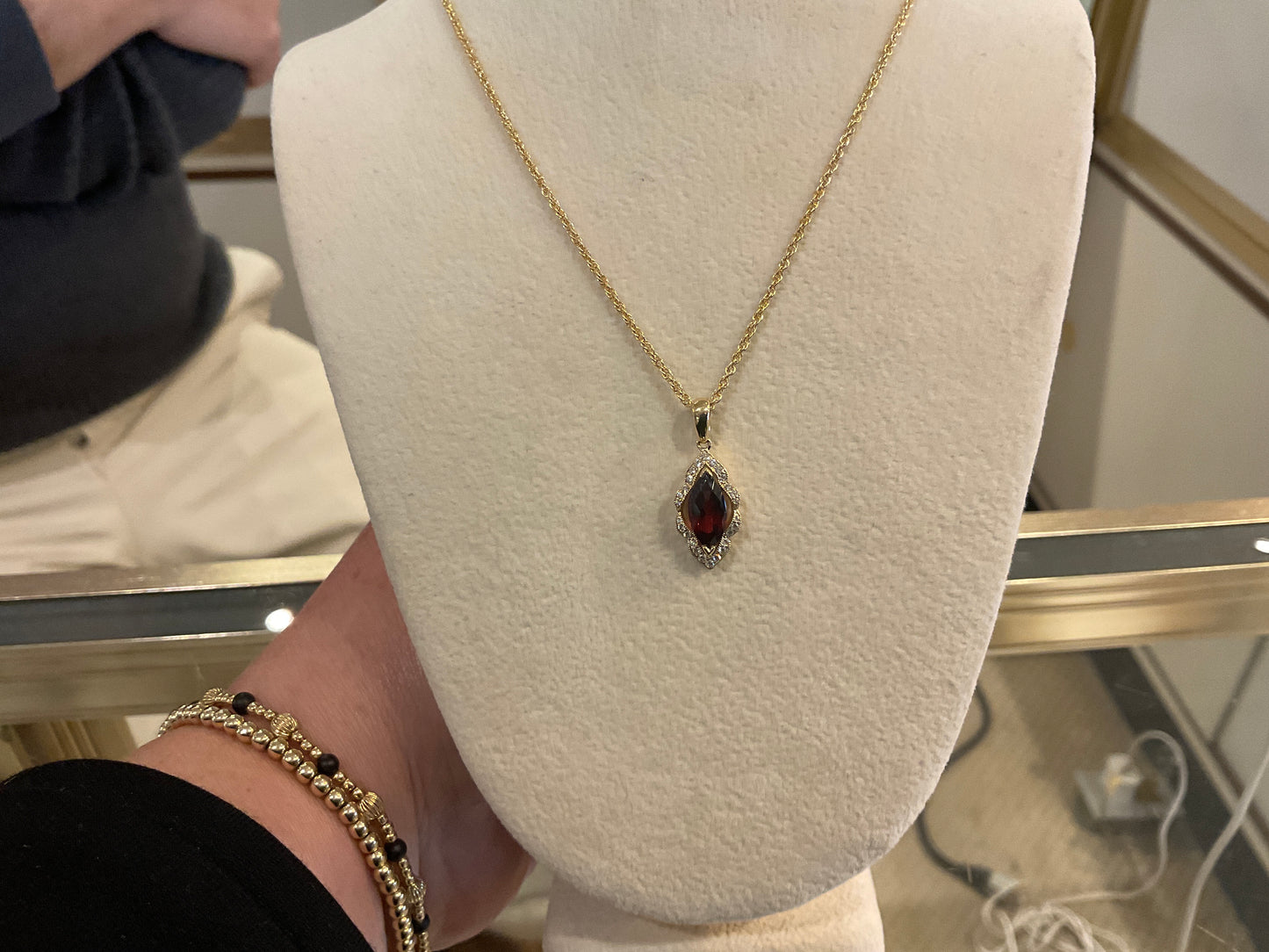 Garnet and Diamond Necklace