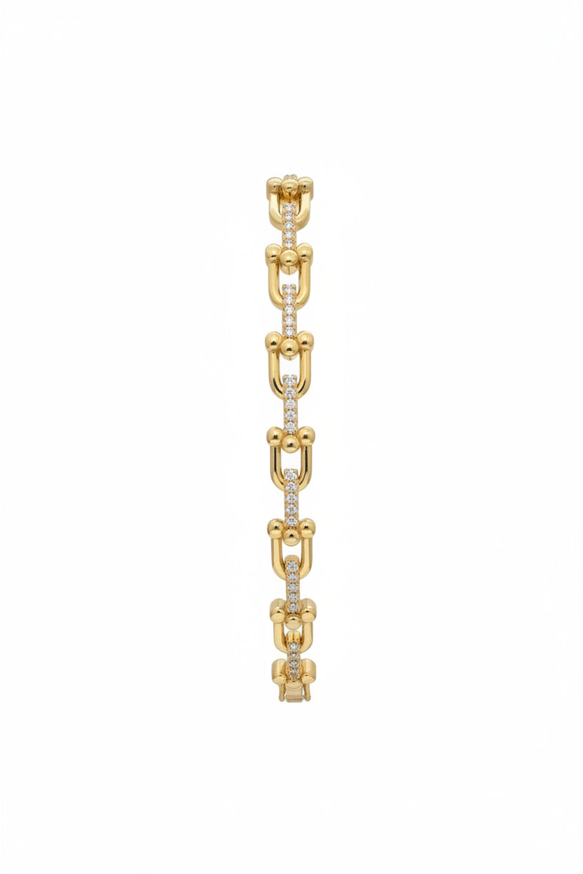 CZ Horseshoe Link Bracelet