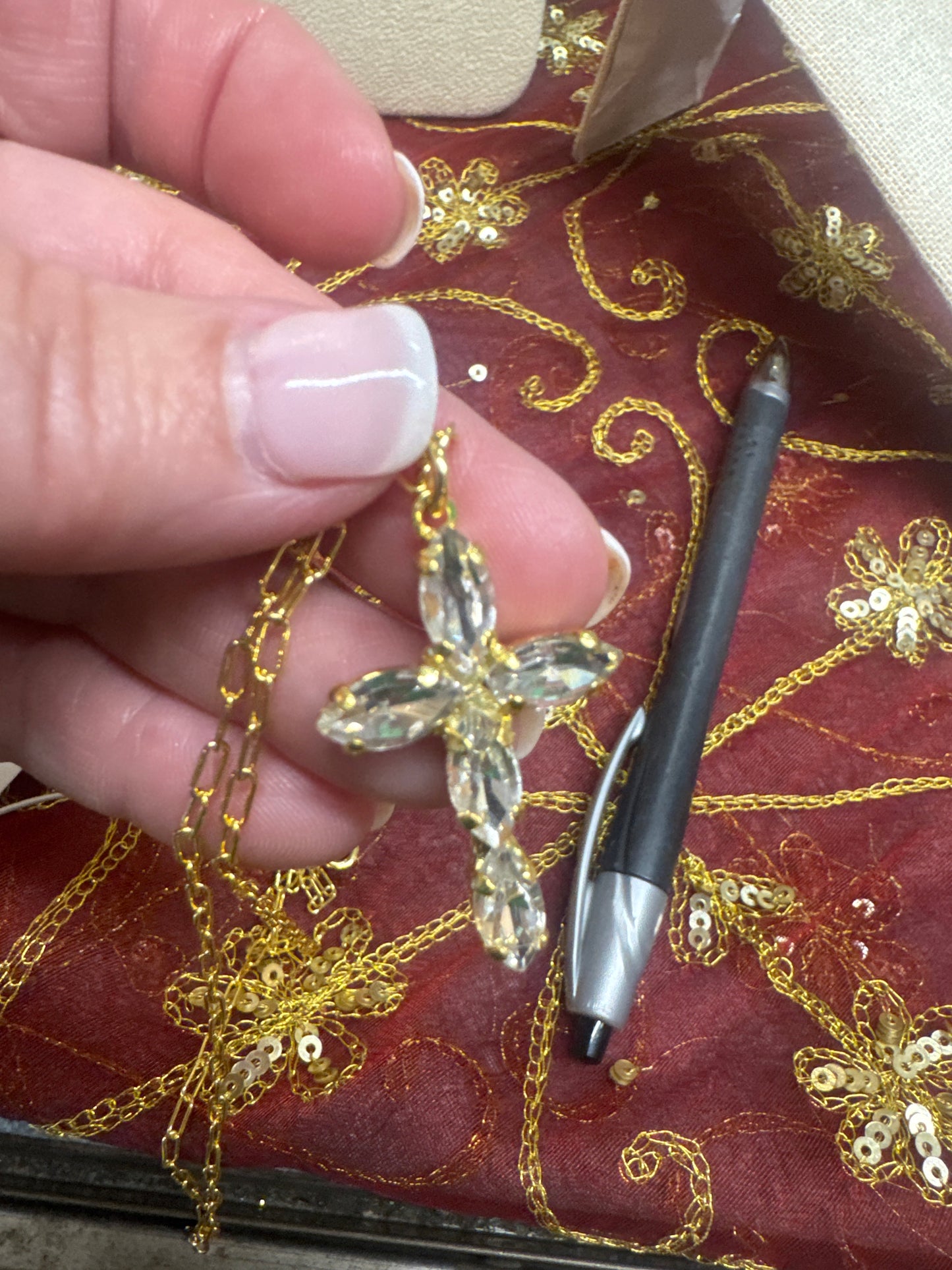 Crystal Clarissa Cross Pendant Necklace