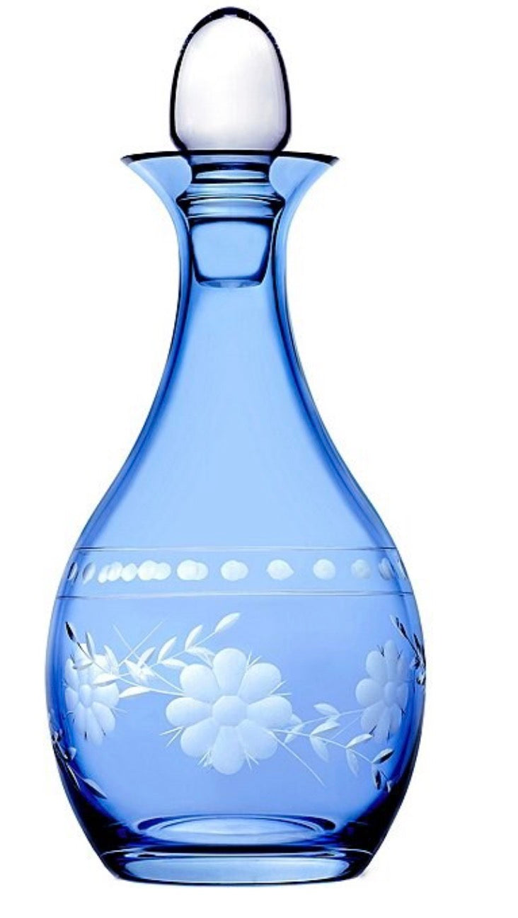Belle Fleur Blue Decanter, 40.5 oz.
