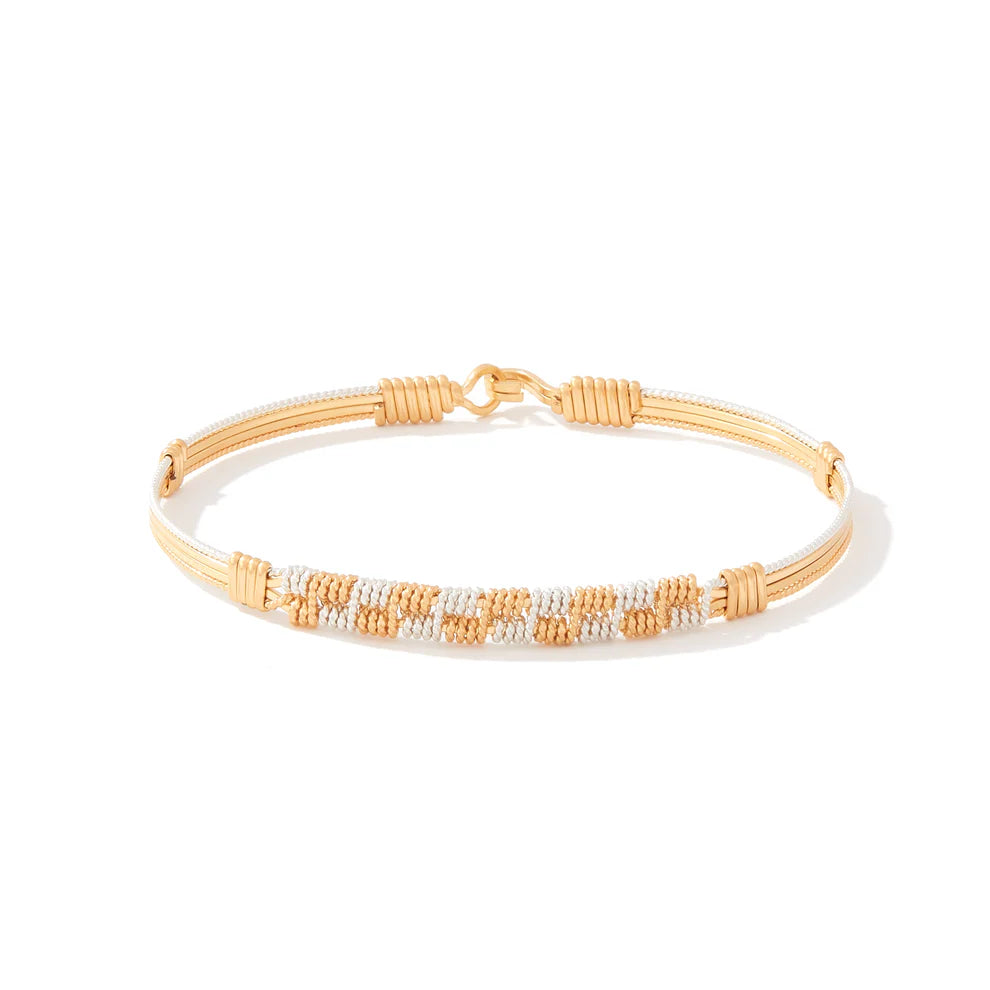 Heart and Soul Bracelet - 14K Gold Artist Wire and Silver / 7" - M