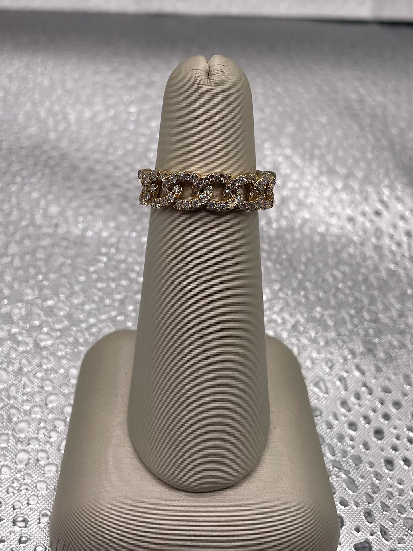 14K Gold Link Diamond Band