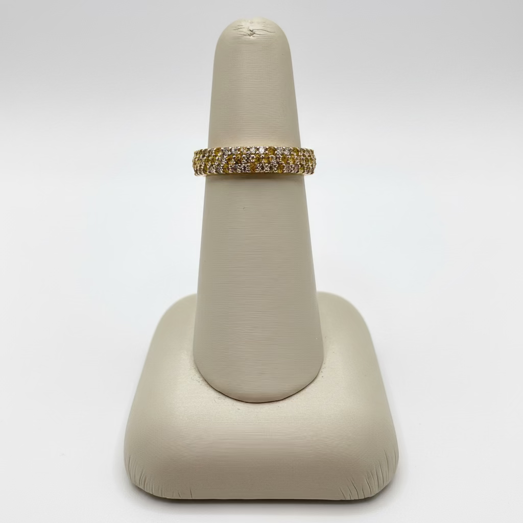14K Yellow Gold Yellow Sapphire & Diamond Band