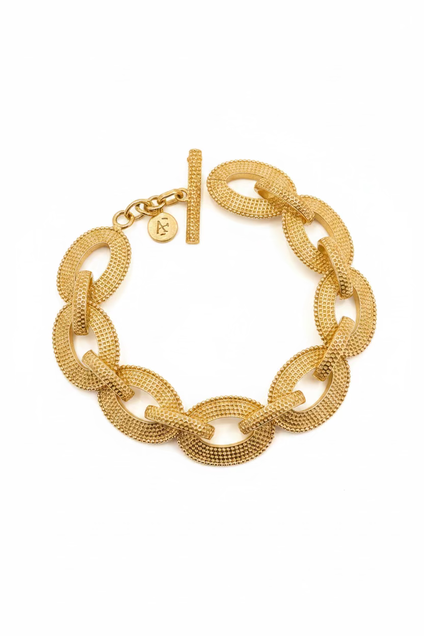 Beaded Oval Link Bracelet