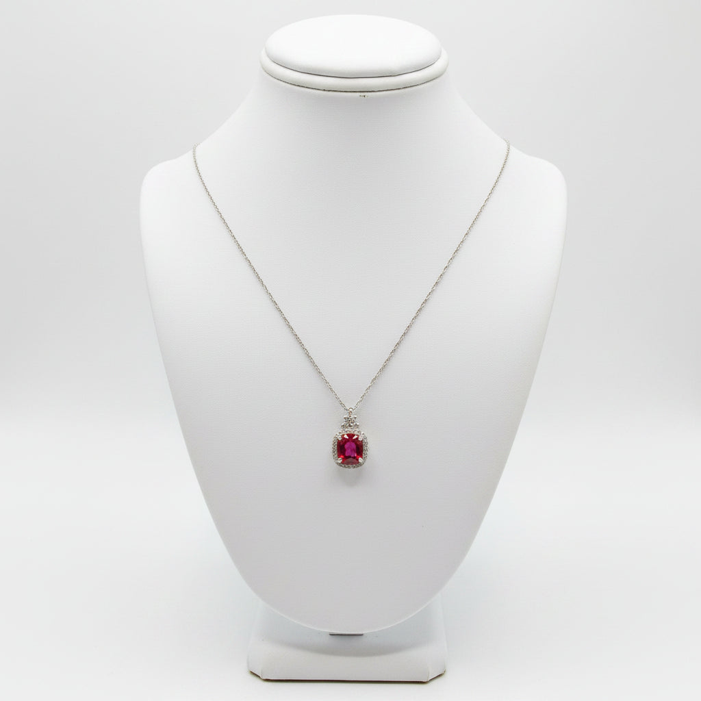 Orange Sapphire and Diamond Necklace