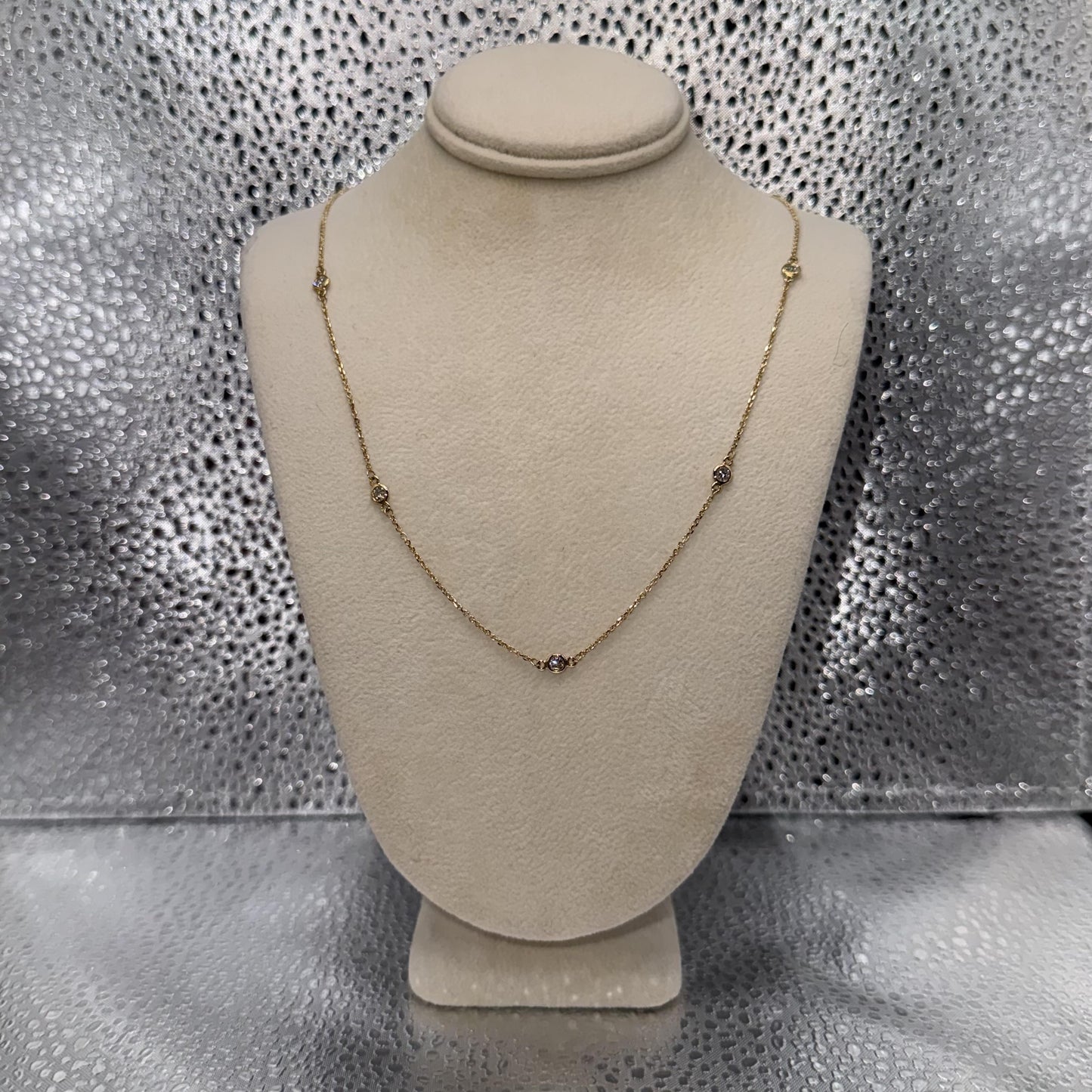 14K Yellow Gold Diamond Station Necklace – Diamonds by the Yard