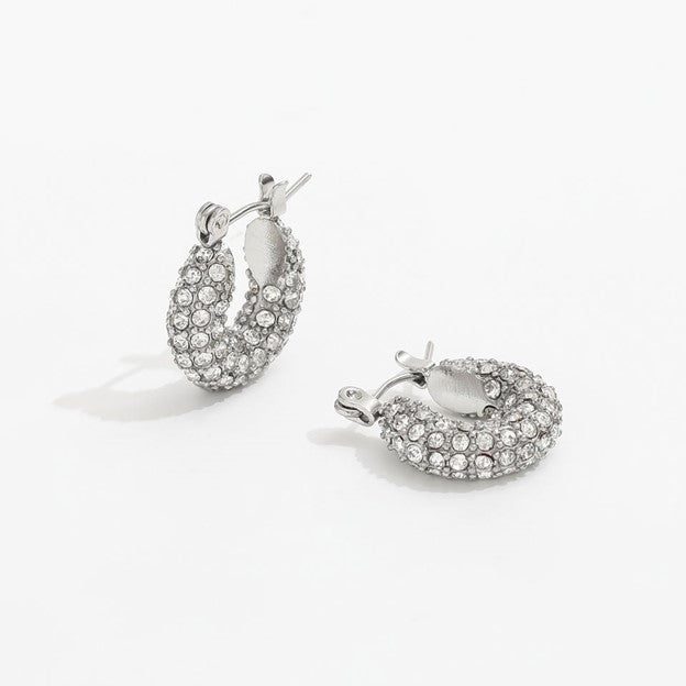 Pave Silver Hoop - LG 23