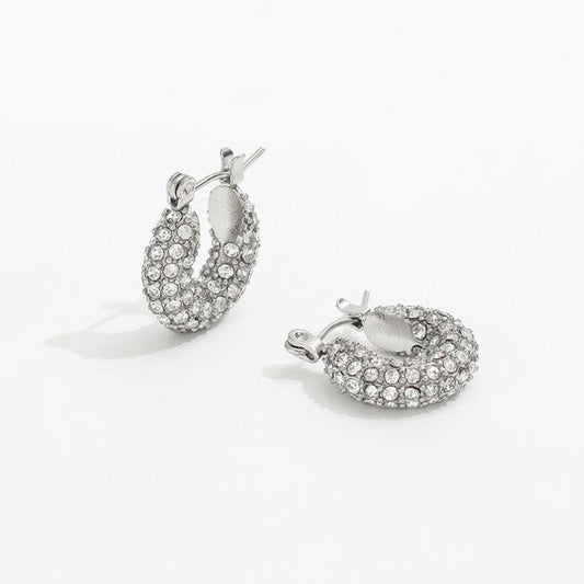 Pave Silver Hoop - LG 23