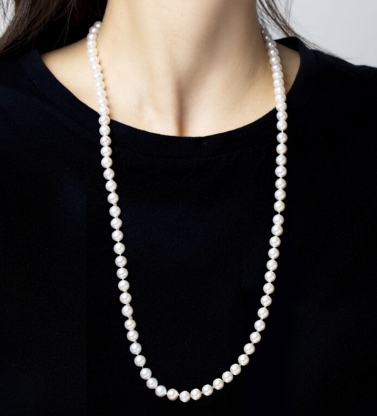 6mm Freshwater Pearl Necklace 24”