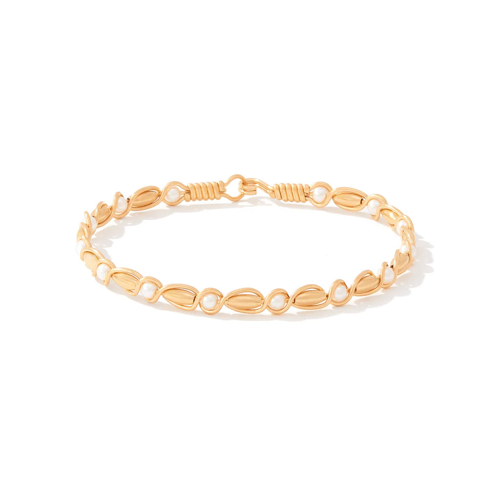 To Have and To Hold Bracelet - 14K Gold Artist Wire with Gold-Filled Beads / 7.25" - M/L