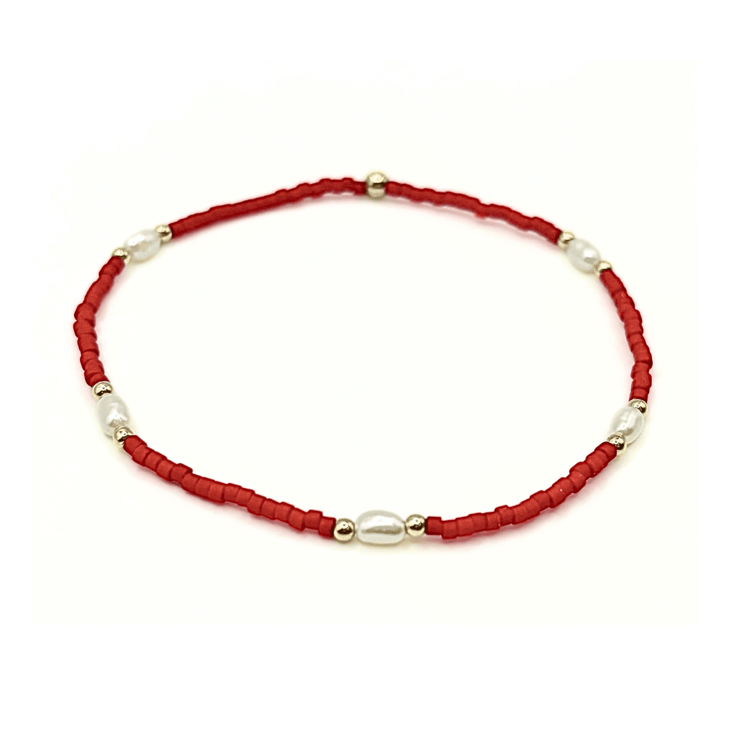Erin Gray- Game Day Gold-Filled & Natural Rice Pearls Waterproof Bracelets