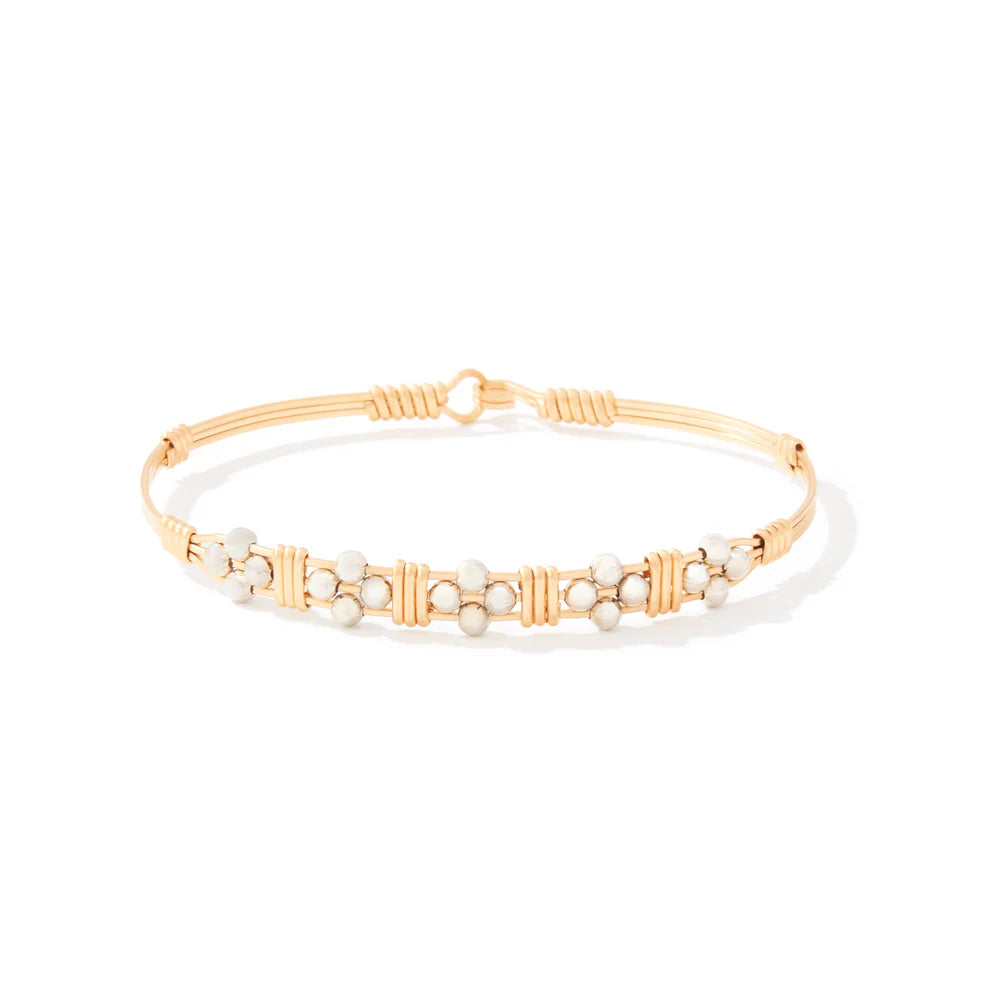 Timeless Elegance Bracelet- 14K Gold Artist Wire with Sterling Silver Bead / 7.5" - L