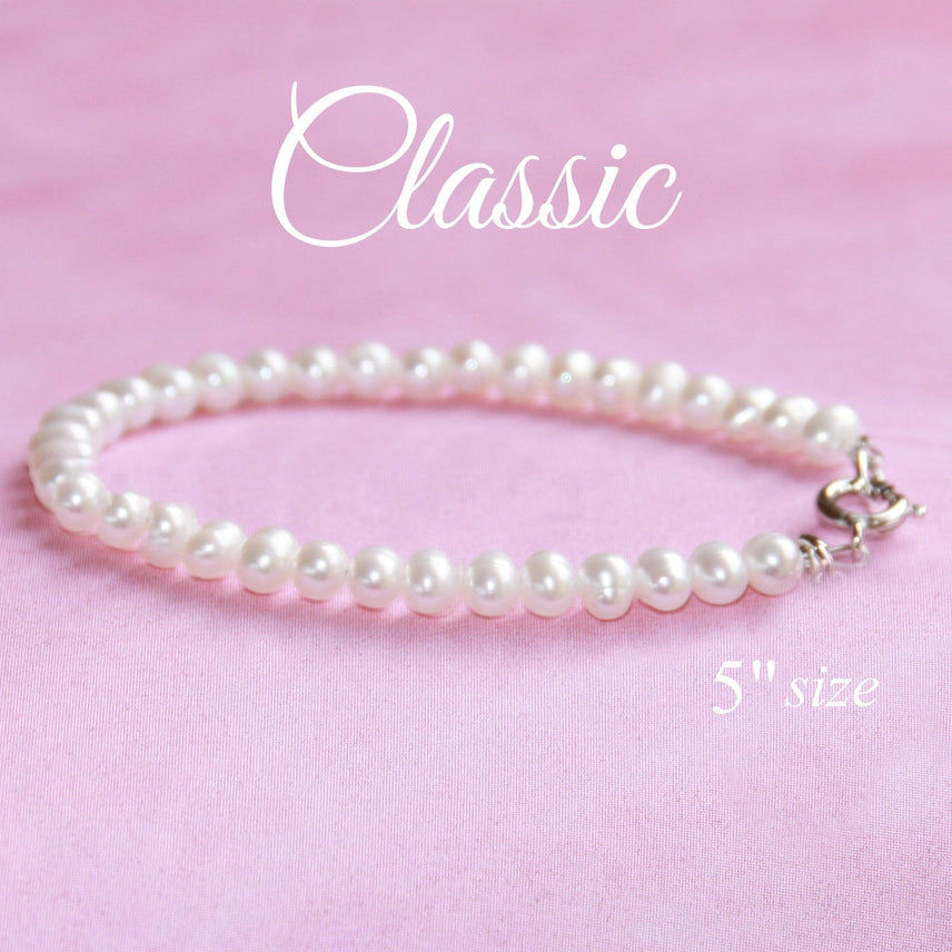 Classic Pearls Sterling Clasp 5" Bracelet