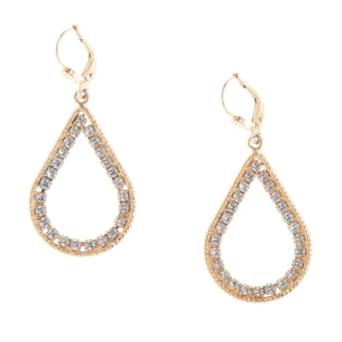 Catherine Popesco Small Teardrop Hoop Earrings Crystal