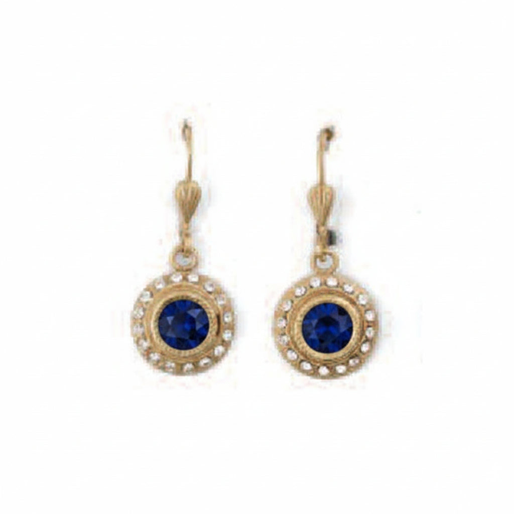 Small Round Rhinestone Dangle Earrings -