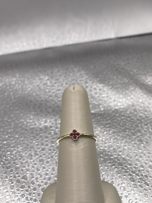 10K Yellow Gold Ruby Quatrefoil Ring