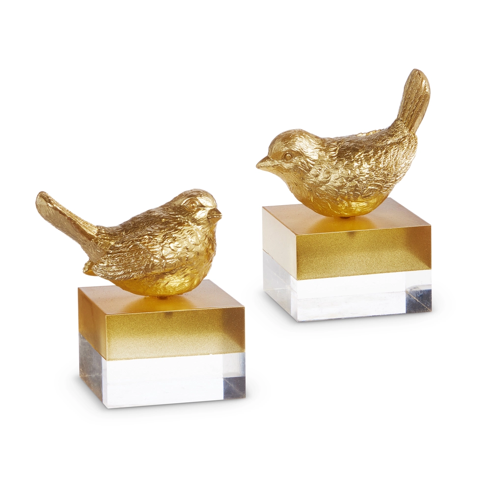 5” Gold Bird on Acrylic Block