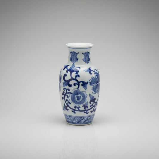Blue and White Canton 6.5" Vase
