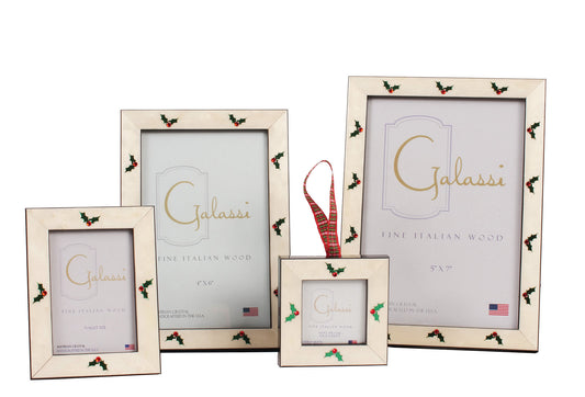 340 - Enameled Holly Frame