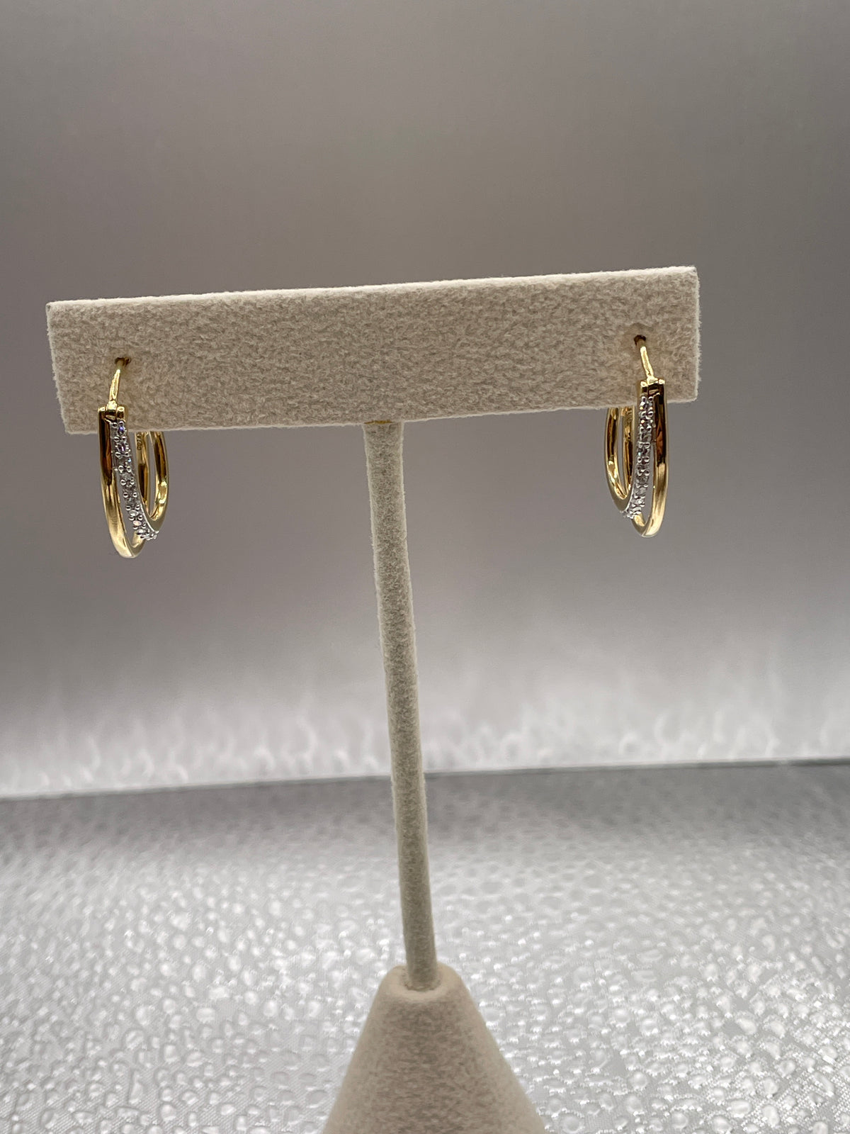 Sterling Silver Vermeil lab Diamond Hoop Earrings