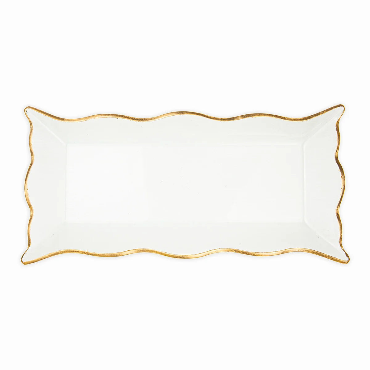 Chateau Rectangle Serving Platter Clear/Gold 17.1x1.5x8.5