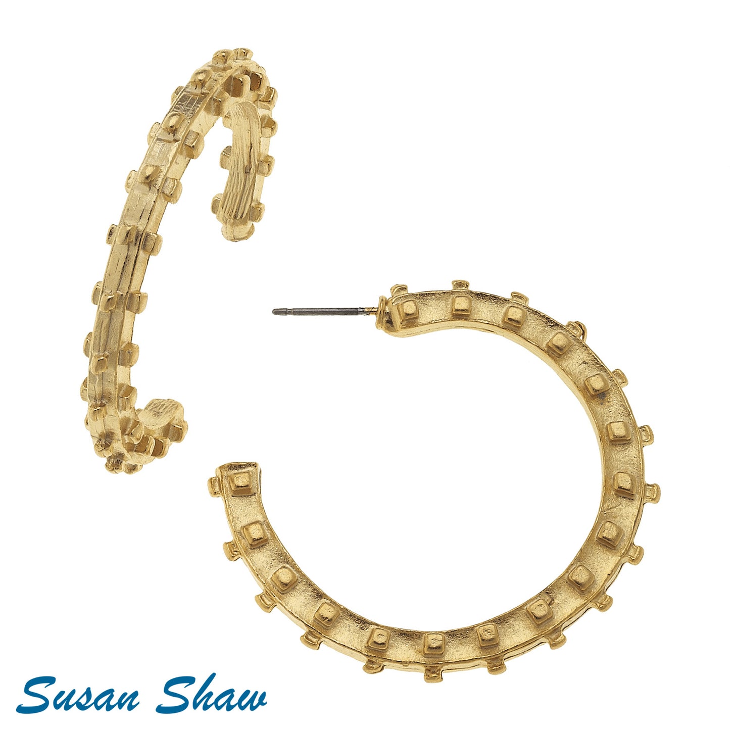 Handcast Gold Hoop Earrings