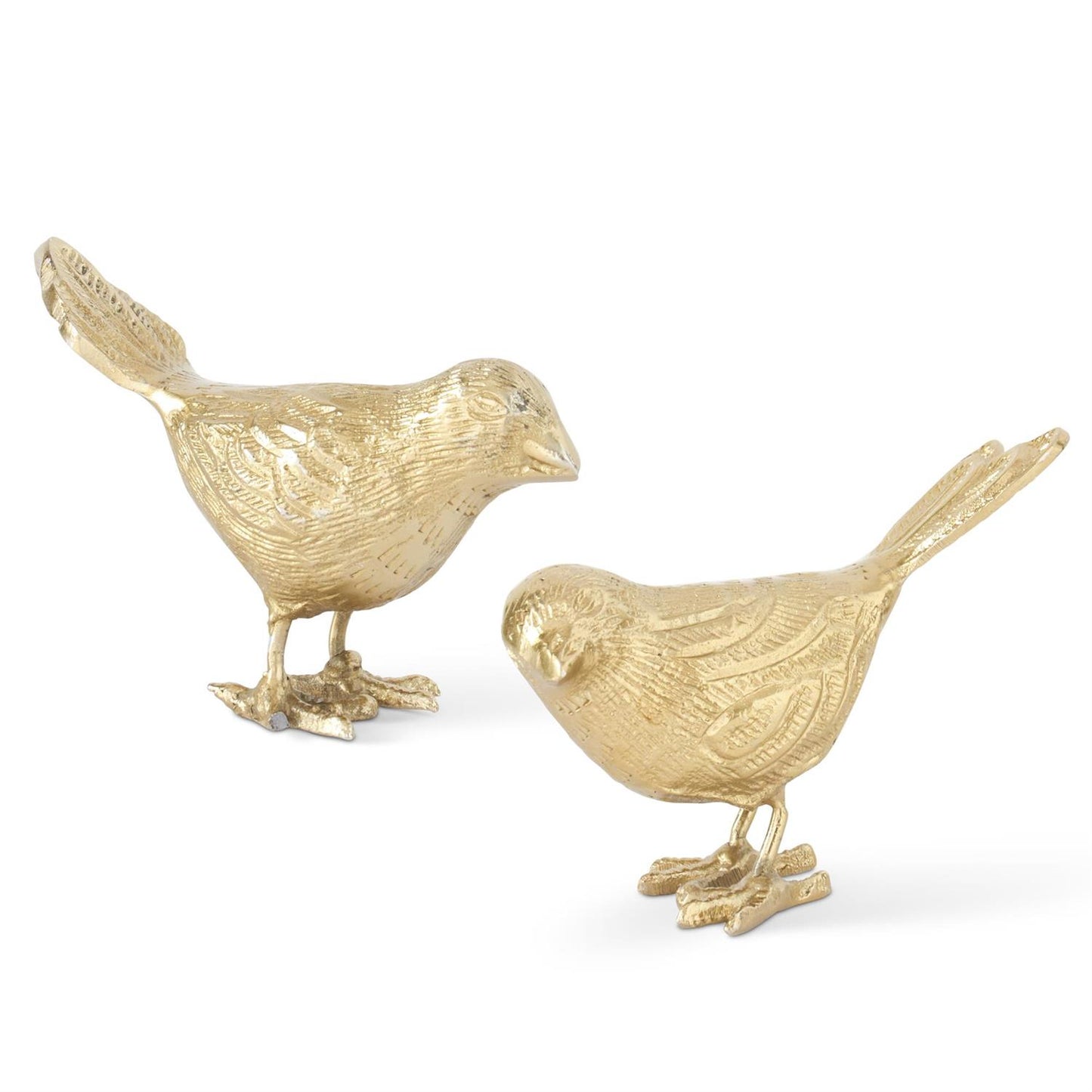 Set of 2 Antiqued Gold Song Birds