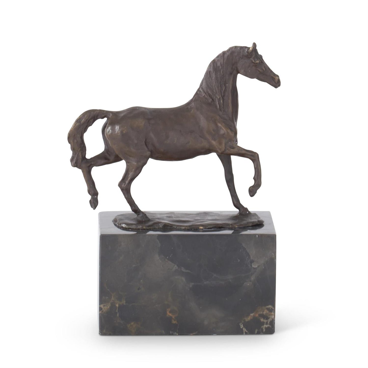 7.75 Inch Bronze Horse Statue on Marble Block