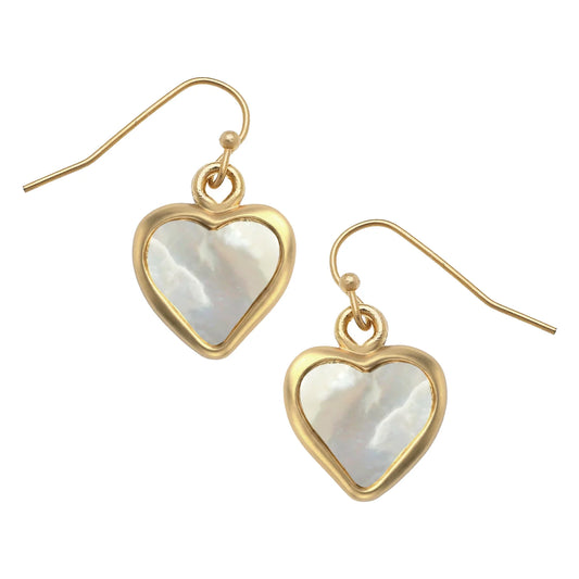 Susan Shaw Mother of Pearl Heart Earrings