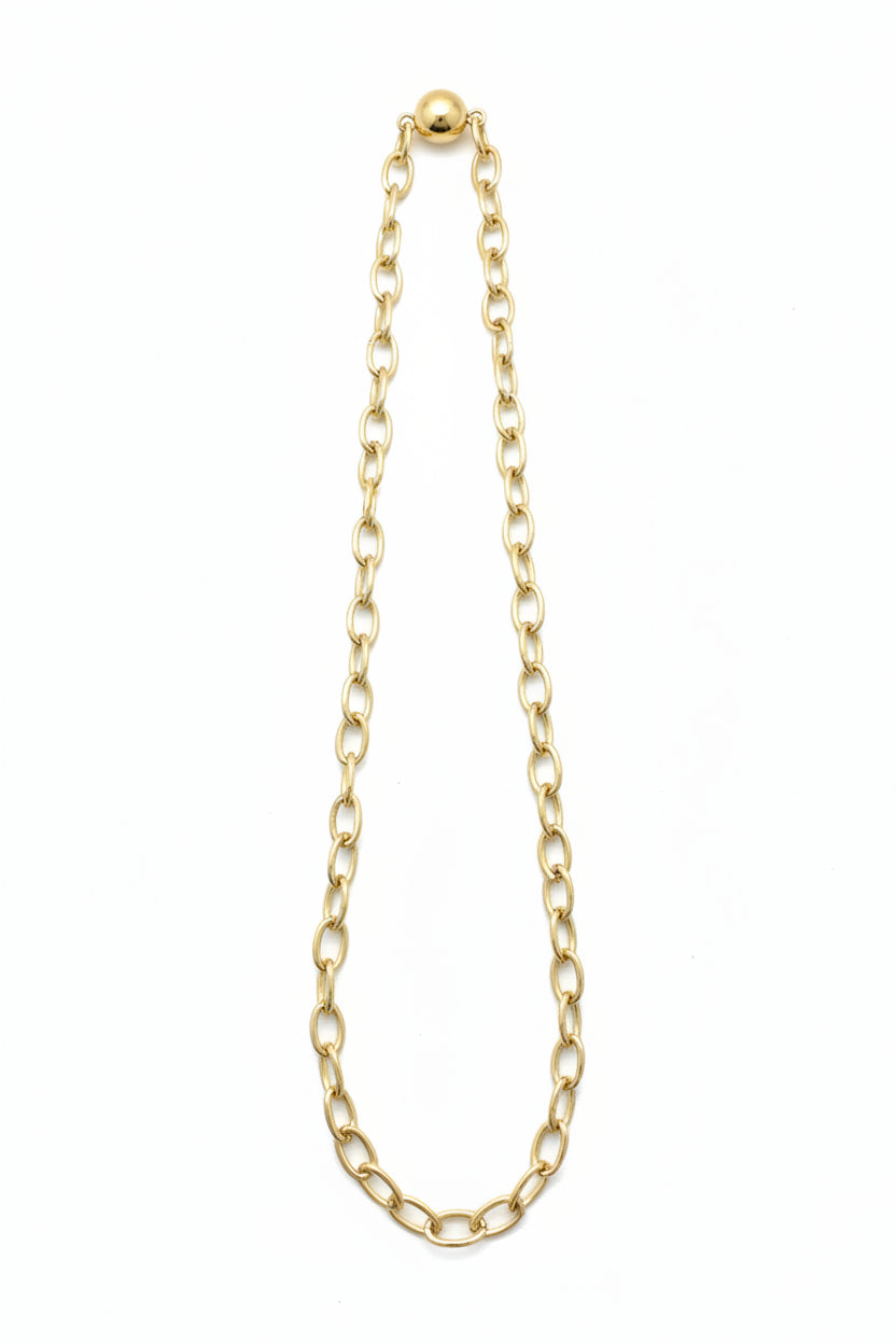 Gold Link Necklace with Magnetic Clasp