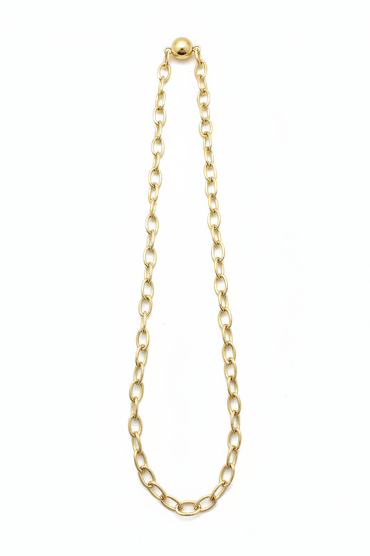 Gold Link Necklace with Magnetic Clasp
