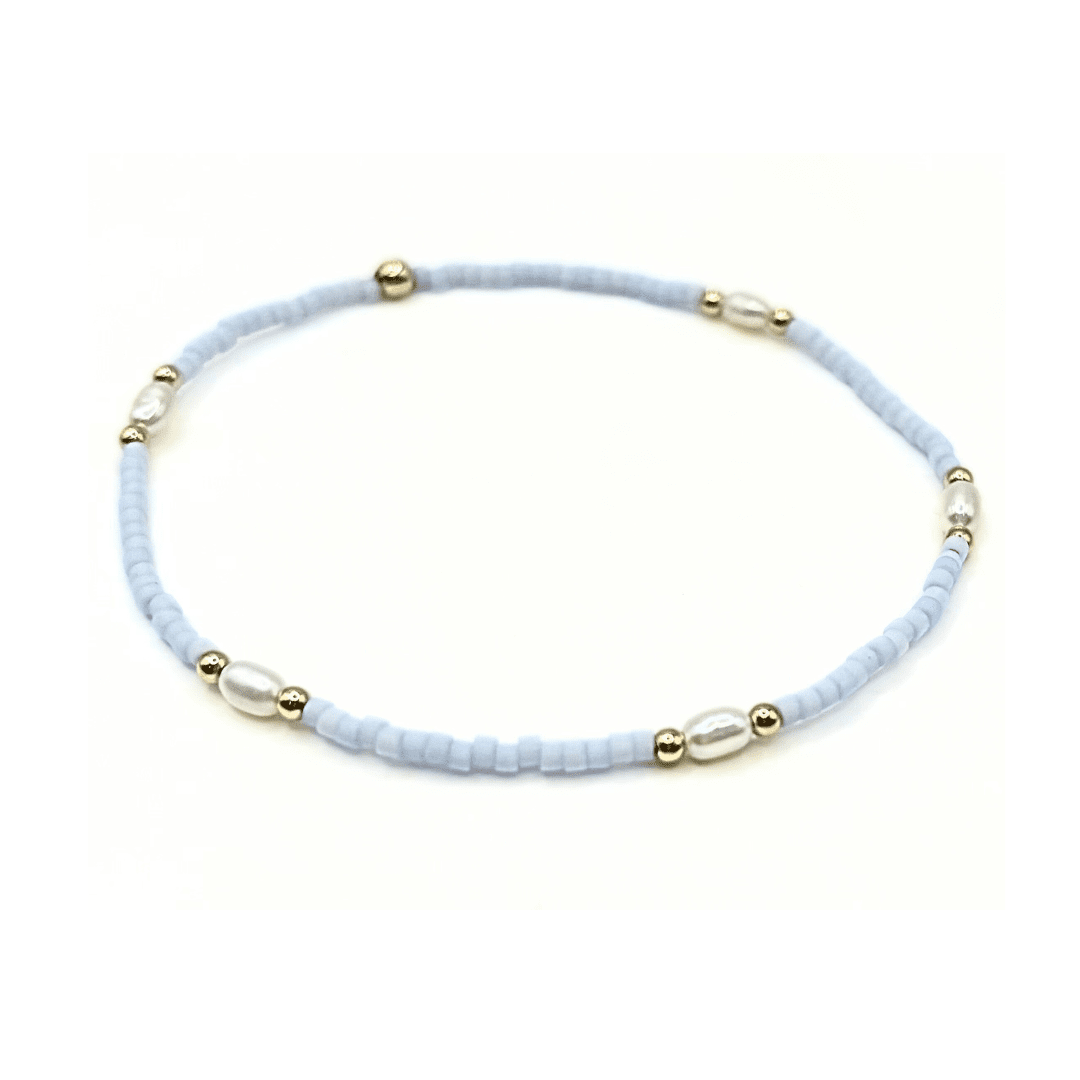 Erin Gray- Game Day Gold-Filled & Natural Rice Pearls Waterproof Bracelets